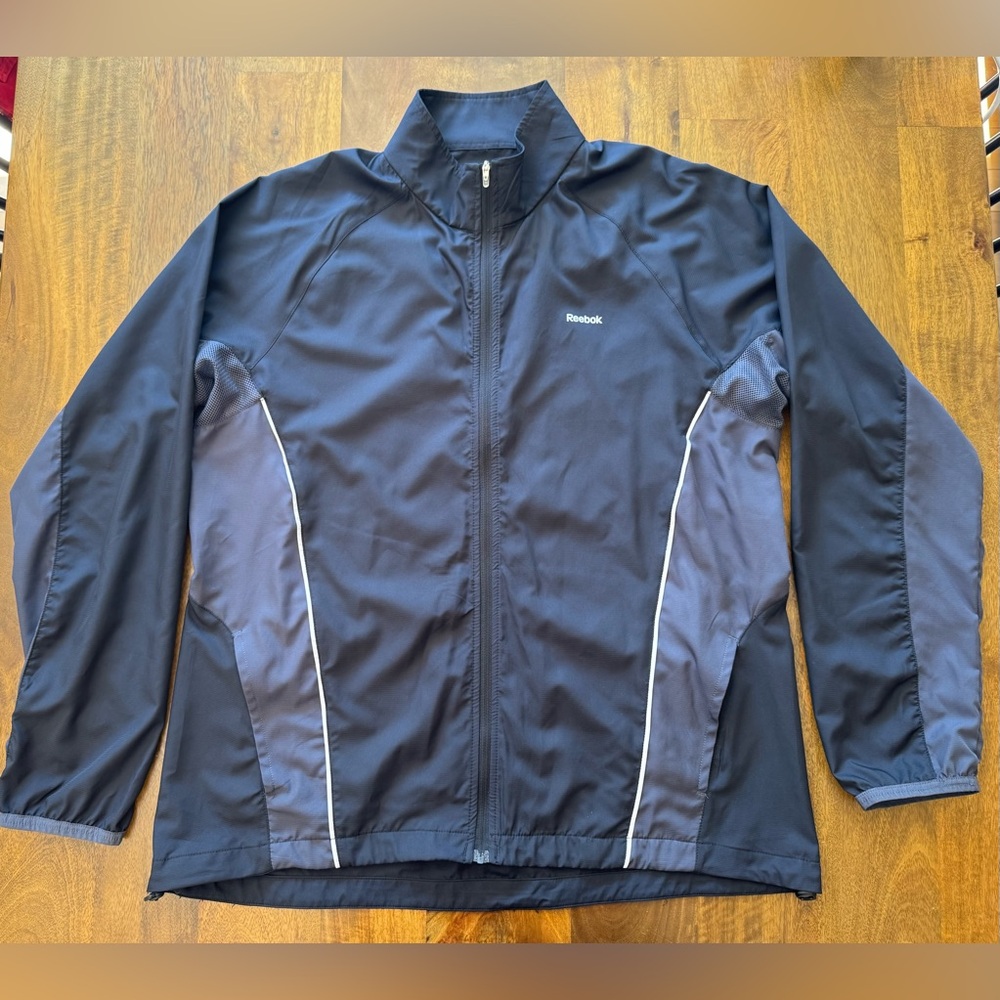 Reebok Black‎ Reflective Windbraker Track Jacket Men’s XL